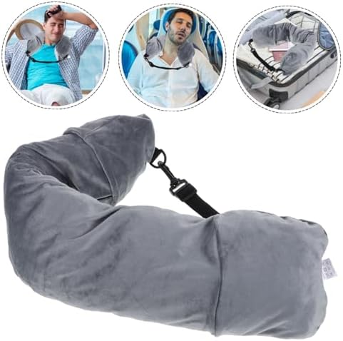 Stash-Ready Travel Neck Pillow with Built-In Sack Portable for Airplane Hotel or Carbine Use