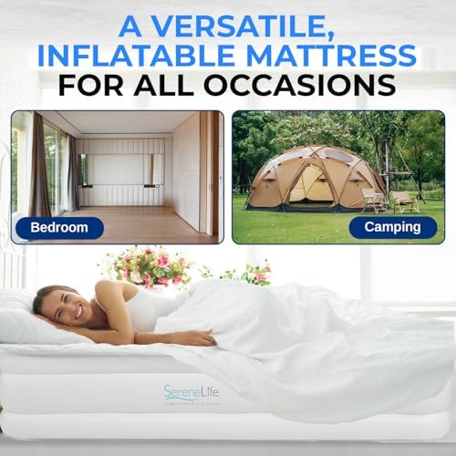 SereneLife Twin Air Mattress with Adjustable Firmness