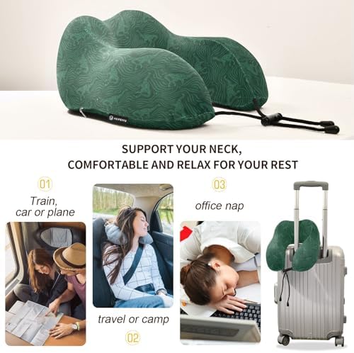 ALAZA Neck Travel Pillow - Memory Foam Dinosaur Silhouette Pillow
