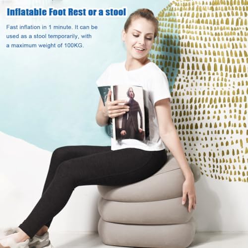VOPHIA Inflatable Airplane Footrest Neck Pillow