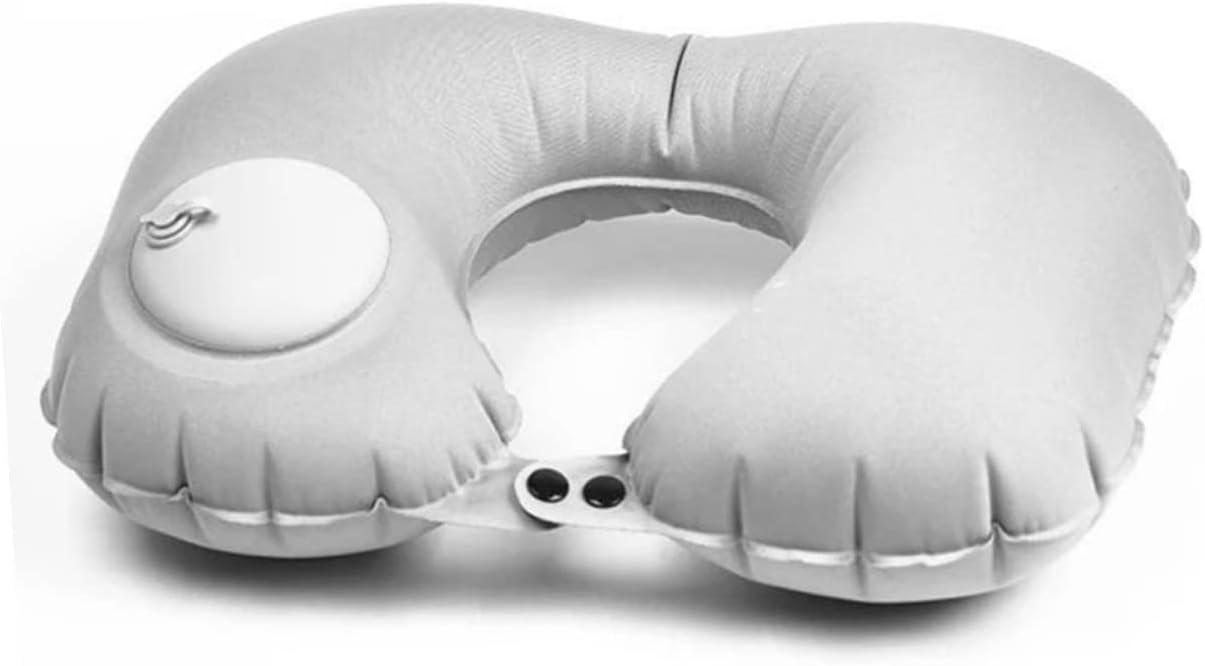 U-Shaped Neck Pillow with Automatic Inflator 2-Piece Set for Travel Comfort