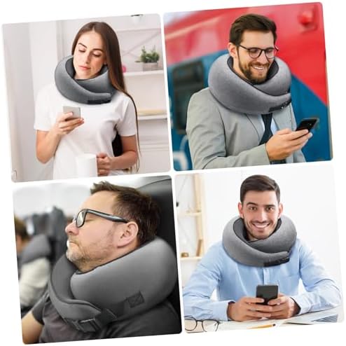 Unomor Travel Neck Support Pillow Memory Shaped for Airplane Train Car Comfort