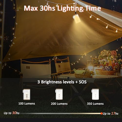 SEMTION Portable Air Pump Camping Lantern 48kPa Inflator for Air Mattresses Floating Pools