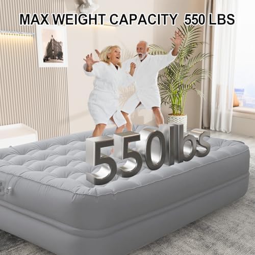 Luxury King Enjoyment - air bed with cooling premium pongee fabric triple-layered waterproofness and efficient pump