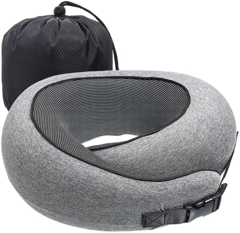 ERINGOGO Memory Foam Travel Pillow for Airplane Car Sleep Supportive Durable