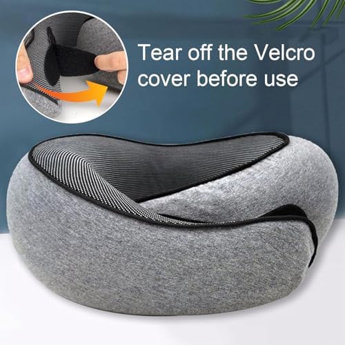 Memory Foam Travel Neck Pillow Perfect for Airplanes Offices Cars Black