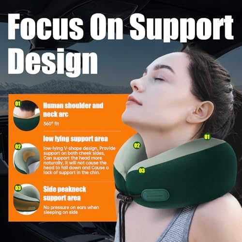 Ergonomic Memory Foam Travel Pillow for Airplanes