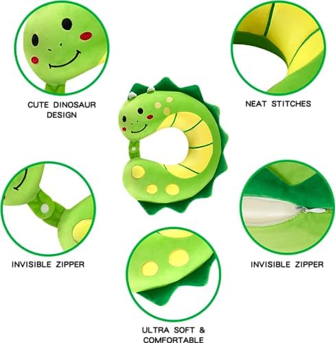Dinosaur Travel Pillow for Kids with Memory Foam and Sleep Mask 1