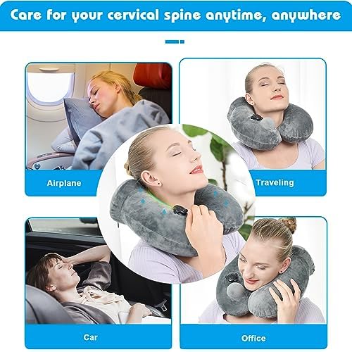 VOPHIA Inflatable Airplane Footrest Neck Pillow