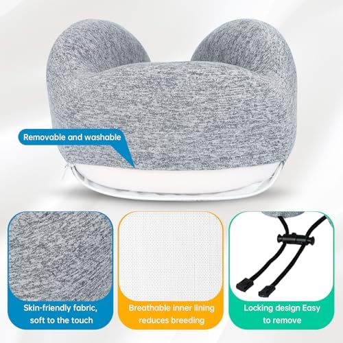 NLQS Airplane Travel Pillow Natural Latex Neck Support Gray