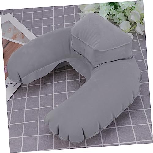 Zerodeko Ergonomic Inflatable Pillow for Travel Neck and Back Support Grey