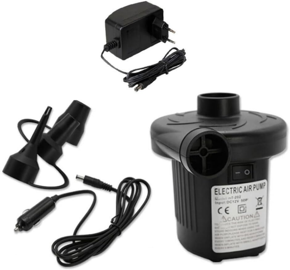 Electric Air Pump 2 in 1 with 3 Nozzles 230V12V for Inflatable Mattress Boat Sofa
