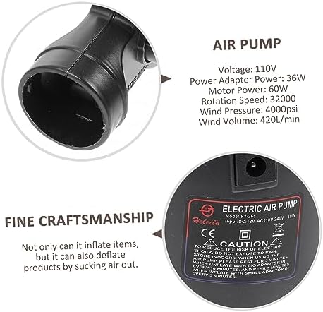 Alipis Electric Air Pump Portable Deflator for Air Mattress and Inflatable Couch