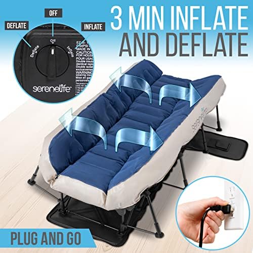 SereneLife Air Mattress - Twin Inflatable Bed for Travelers