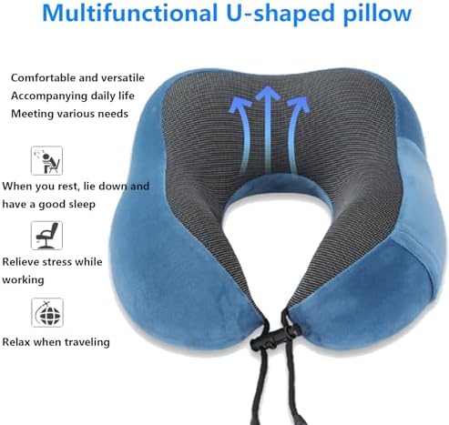 Comfortable Memory Foam Travel Pillow with Eye Mask and Ear Plugs