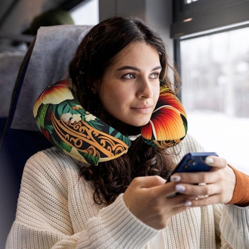 Hawaiian Style Memory Foam Travel Pillow Neck Support for Plane Car Home Comfort