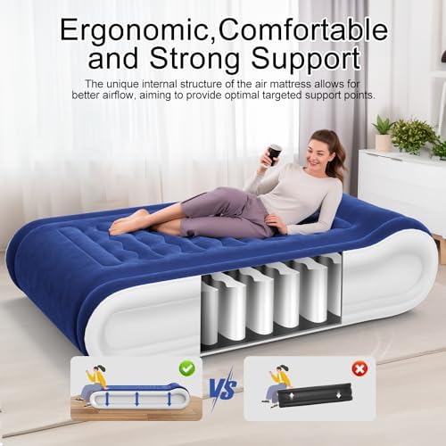 Luxury Arc-Shaped Twin Air Mattress with Built In Pump