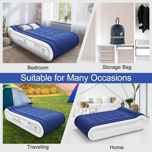 Luxury Arc-Shaped Twin Air Mattress with Built In Pump