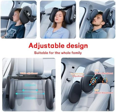 Adjustable Car Pillow with Headrest Support for Kids Adults