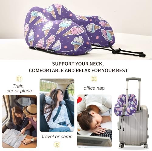 ALAZA Neck Travel Pillow with Memory Foam and Washable Cover