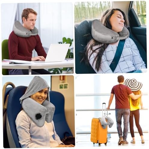 STOBAZA Inflatable Travel Pillow with Hood