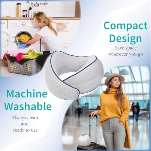 Memory Foam Travel Pillow for Head Neck and Chin Support