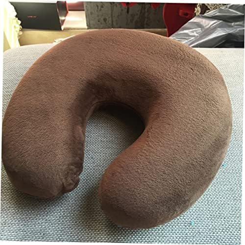 Unomor Memory U-Shaped Neck Pillow for Neck Support Comfortable Travel Pillow Coffee Color