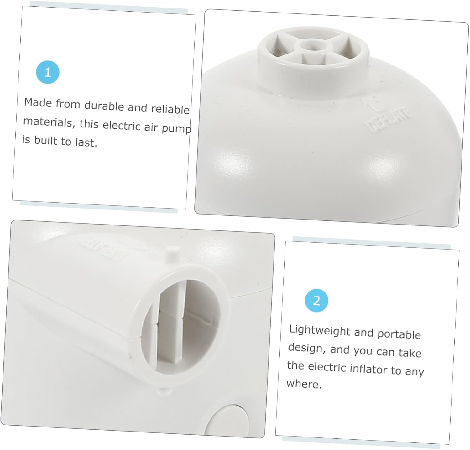 1Set KESYOO Electric Air Pump for Quick Inflation USB-Powered for Air Mattresses and Pools