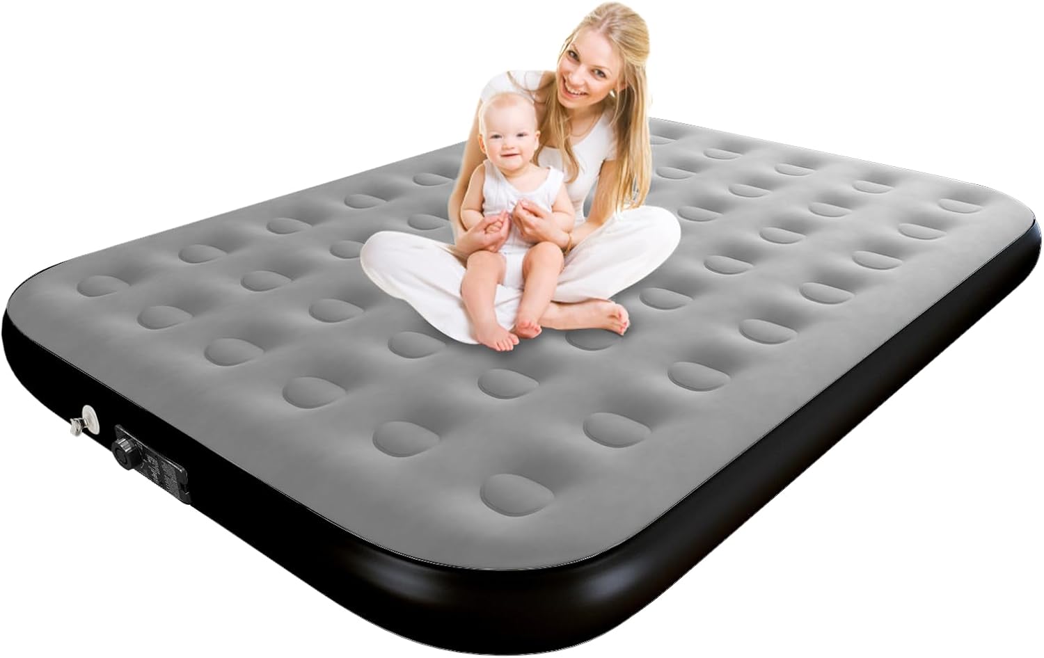 Queen Air Mattress with Built-In Pump - Inflatable Bed for Home Soft Velvet Top 10 Queen