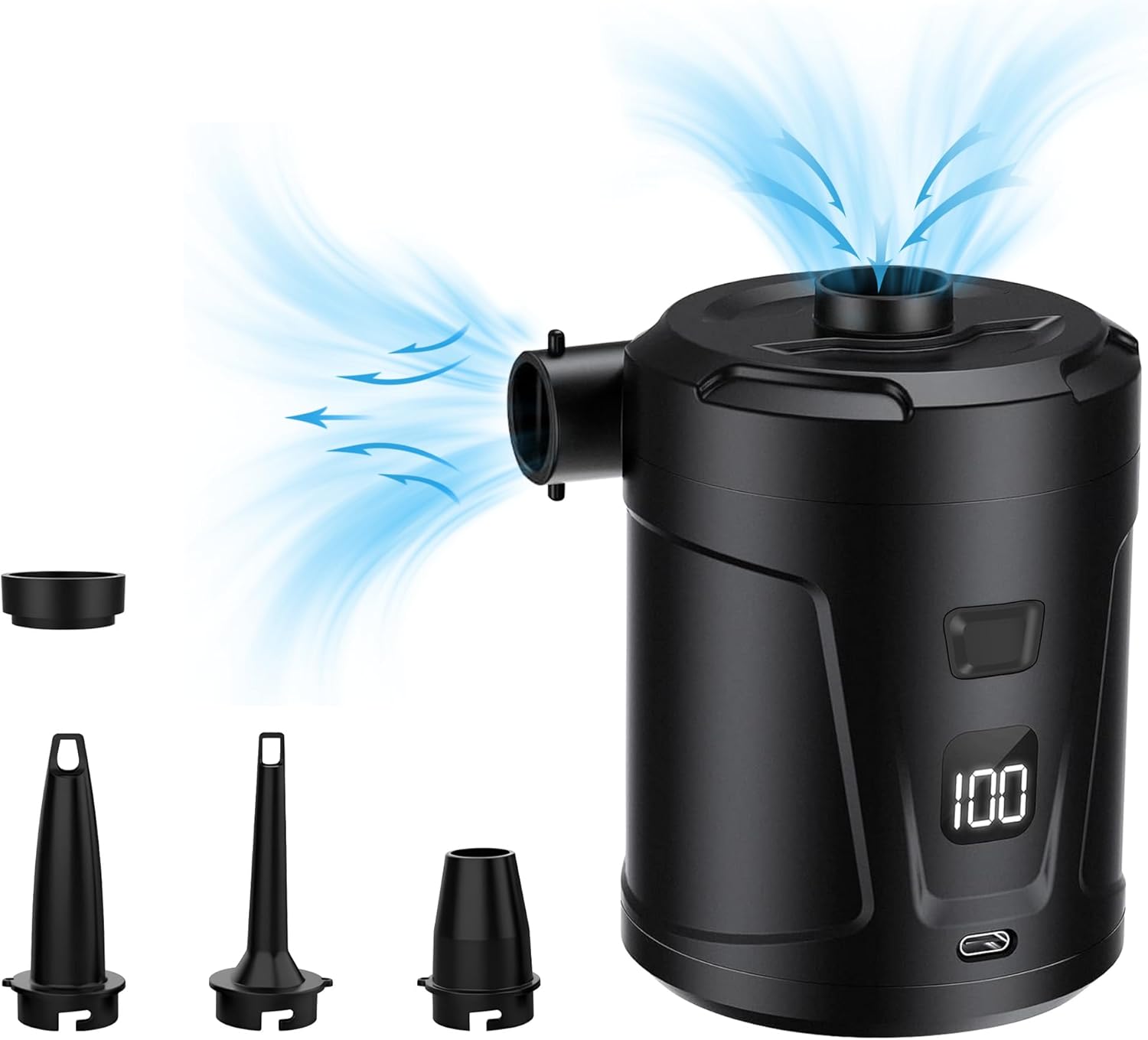 EAFC Electric Air Pump System 5200mAh Rechargeable 4000Pa Inflator for Air Mattresses Camping More