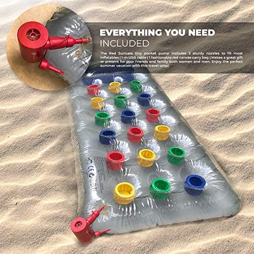 Red Suricata Rechargeable Air Pump Mini Portable For Inflatables