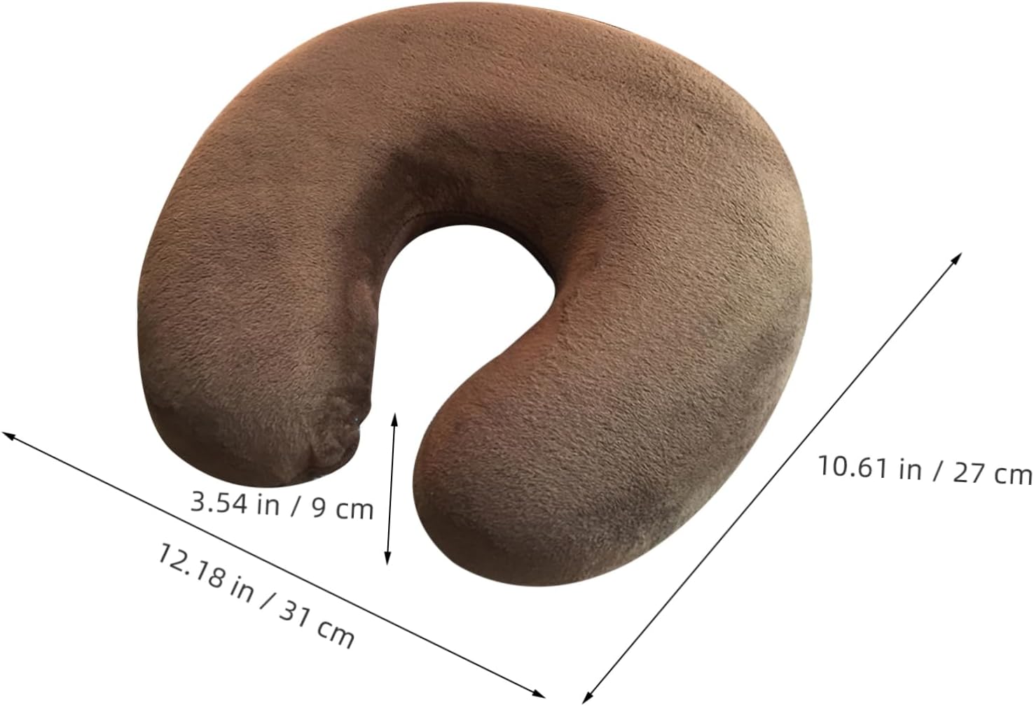 Unomor Memory U-Shaped Neck Pillow for Neck Support Comfortable Travel Pillow Coffee Color