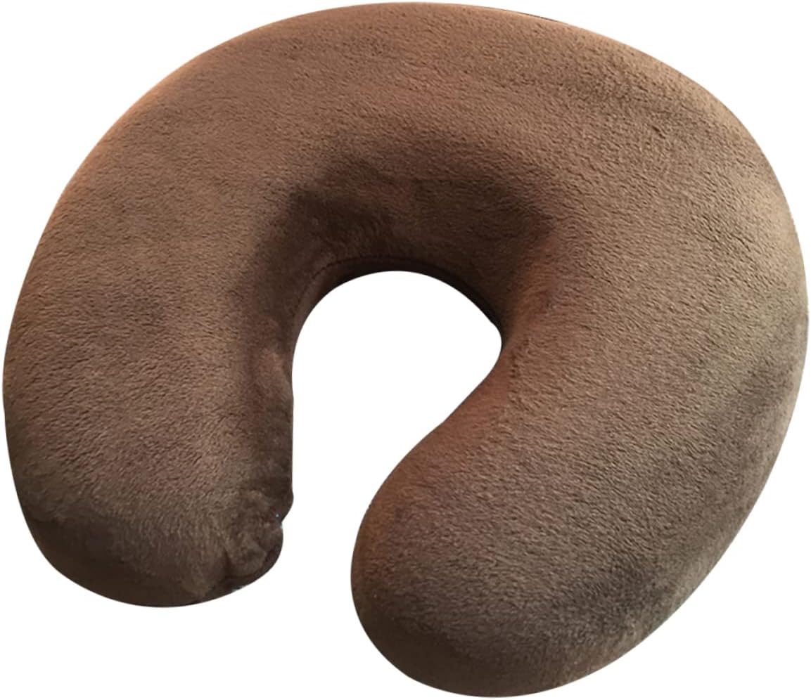 Unomor Memory U-Shaped Neck Pillow for Neck Support Comfortable Travel Pillow Coffee Color
