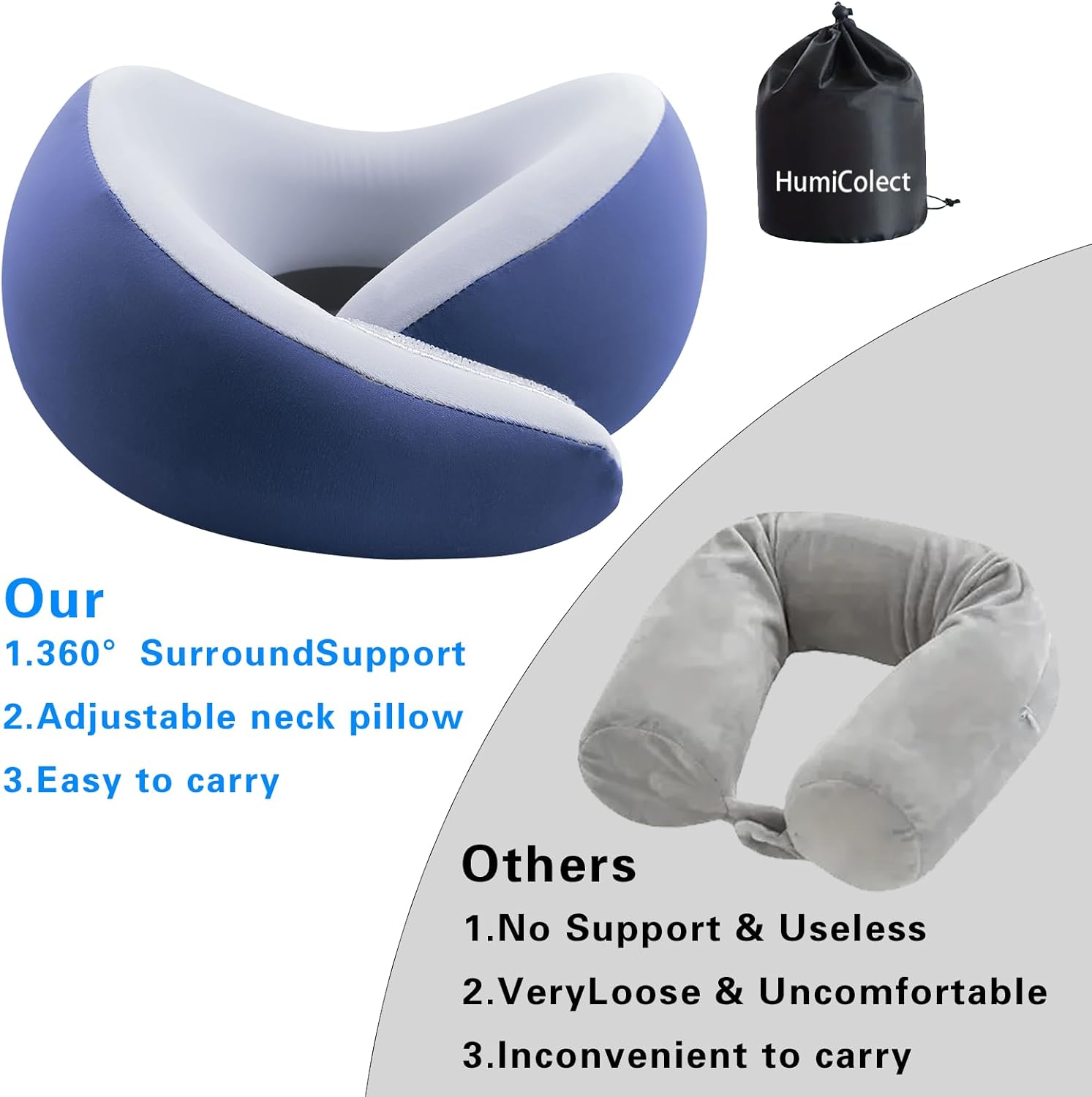 Belecy Travel Pillows for Airplanes - Perfect for Relaxing With Ergonomic Support
