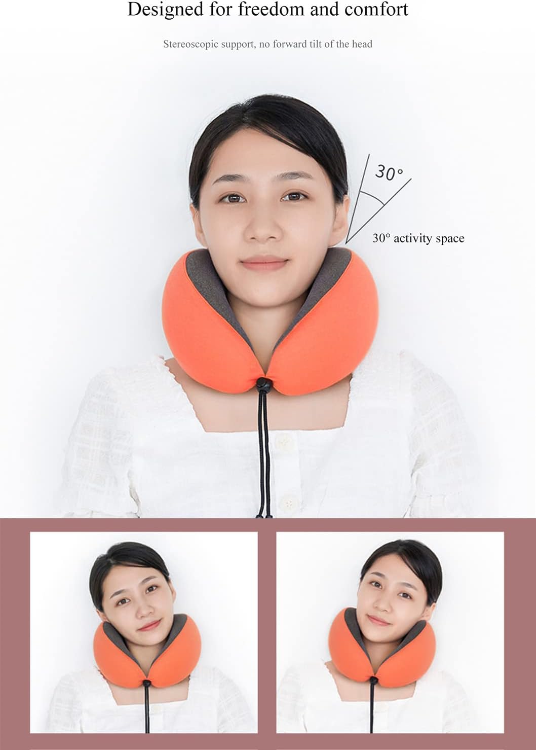 Neck and Head Support Pillow Stop Head from Falling Forward Memory Foam Travel Pillow for Airplane Train or Camp Use