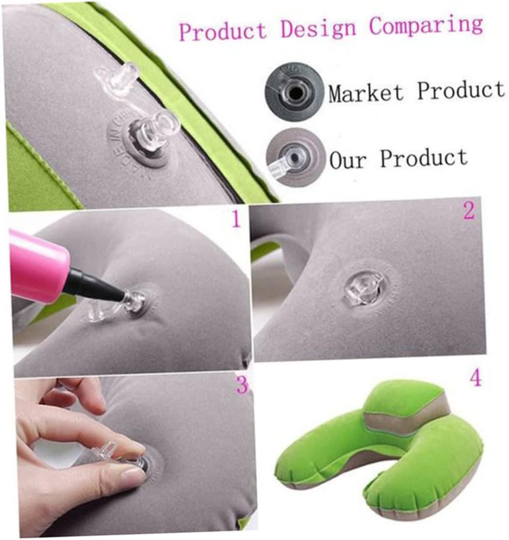 DECHOUS 2-Piece Inflatable Travel Pillow Ergonomic Neck Support for Outdoor Adventures Office Use and Transportation