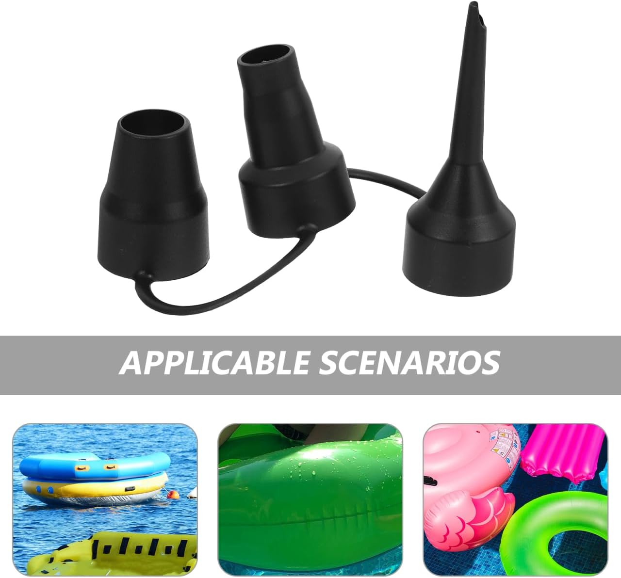 4Pcs Multi-Size Plastic Air Pump Nozzles - Portable Comfortable For Electric Inflators Air Beds Bikes More