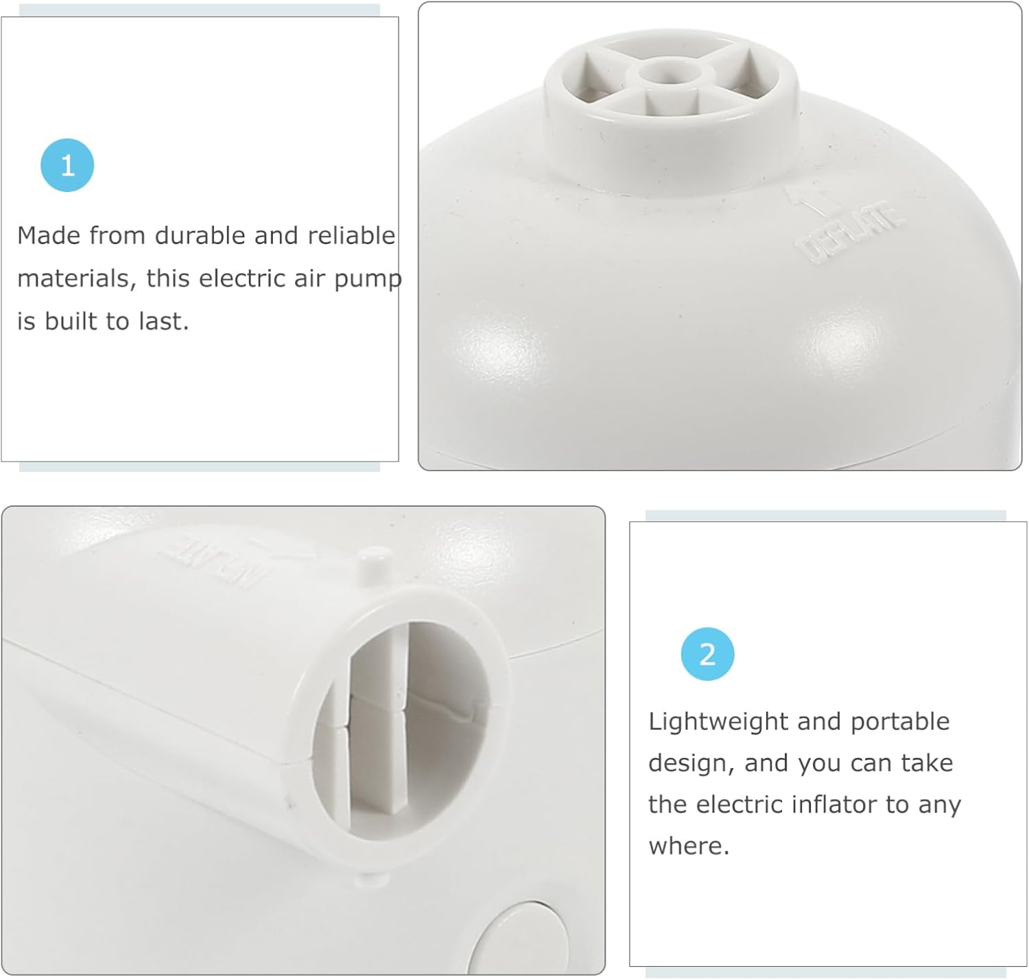 Quickly Inflates Air Mattresses Pools in Minutes USB Rechargeable Inflater Pump for Camping Picnic or Home Use