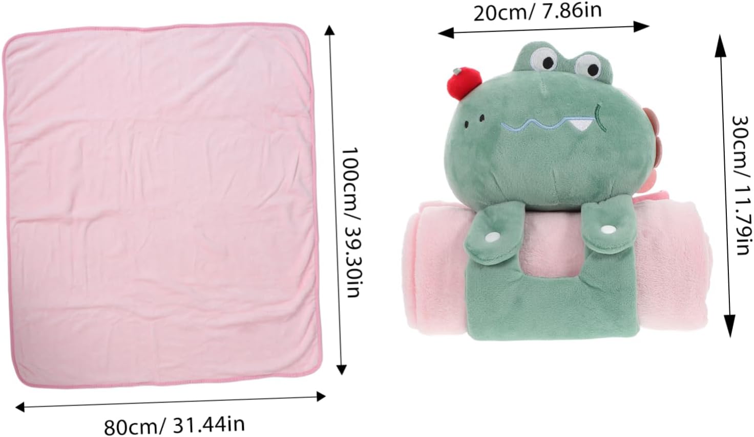 Milisten Foldable Cartoon Pillow and Blanket for Travel and Car