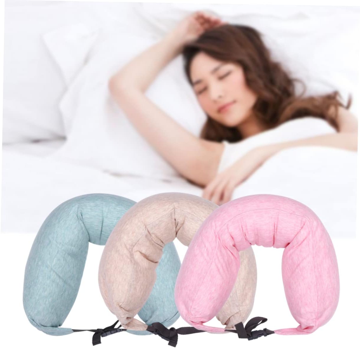 Soft Elastic U-Shaped Travel Pillow for Neck Support Office Home Use