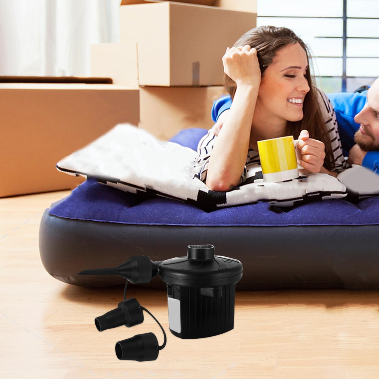 4Pcs Multi-Size Plastic Air Pump Nozzles - Portable Comfortable For Electric Inflators Air Beds Bikes More