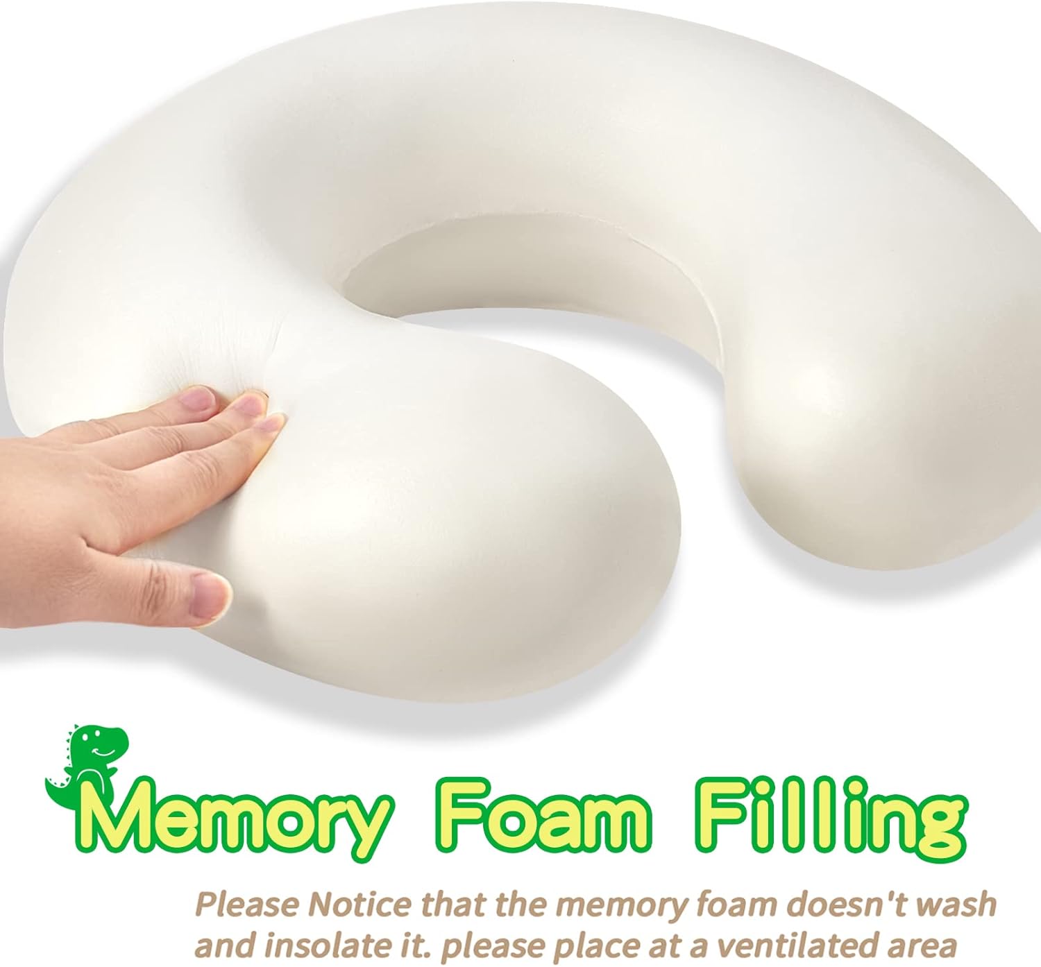 Dinosaur Travel Pillow for Kids with Memory Foam and Sleep Mask 1