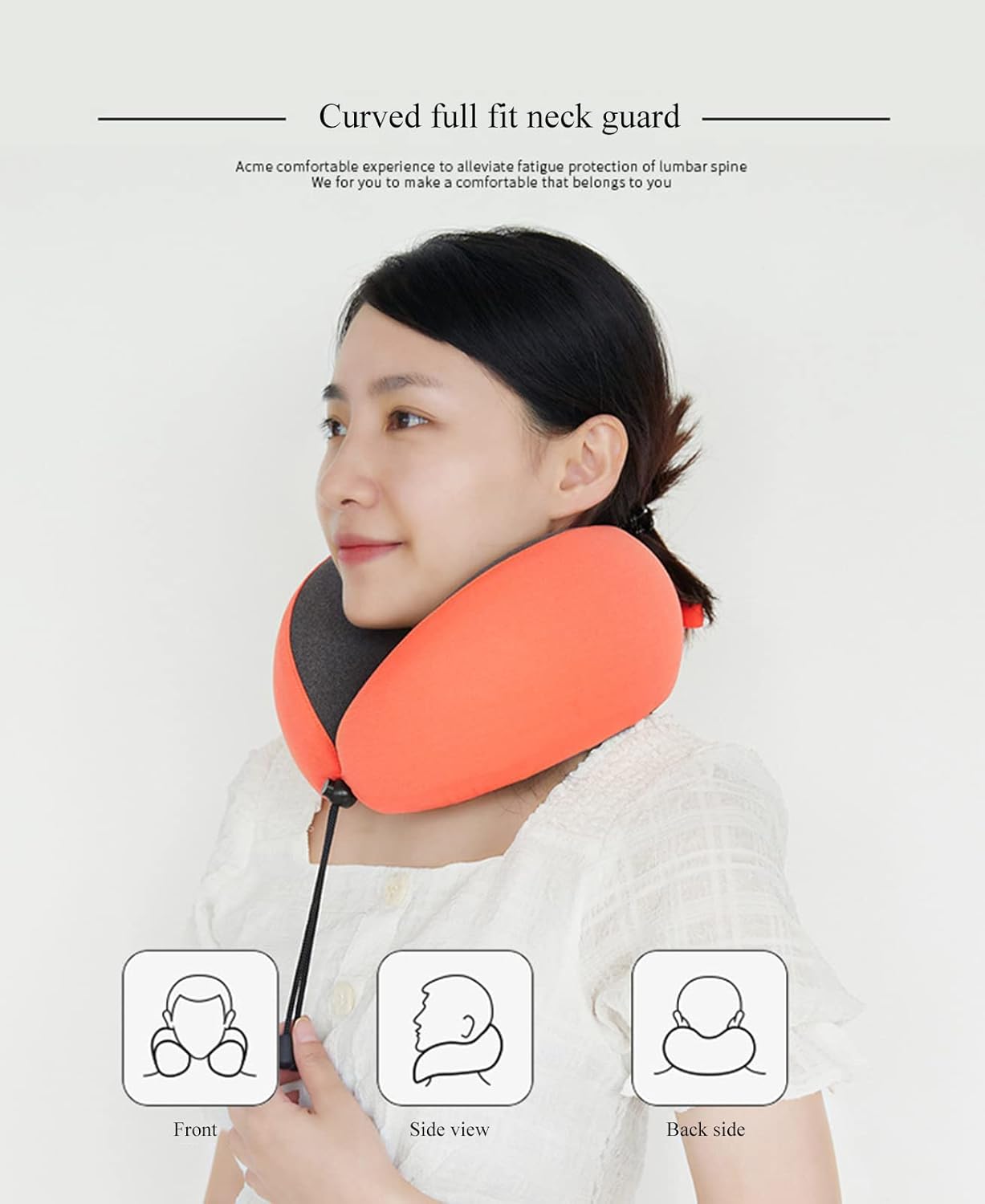 Neck and Head Support Pillow Stop Head from Falling Forward Memory Foam Travel Pillow for Airplane Train or Camp Use