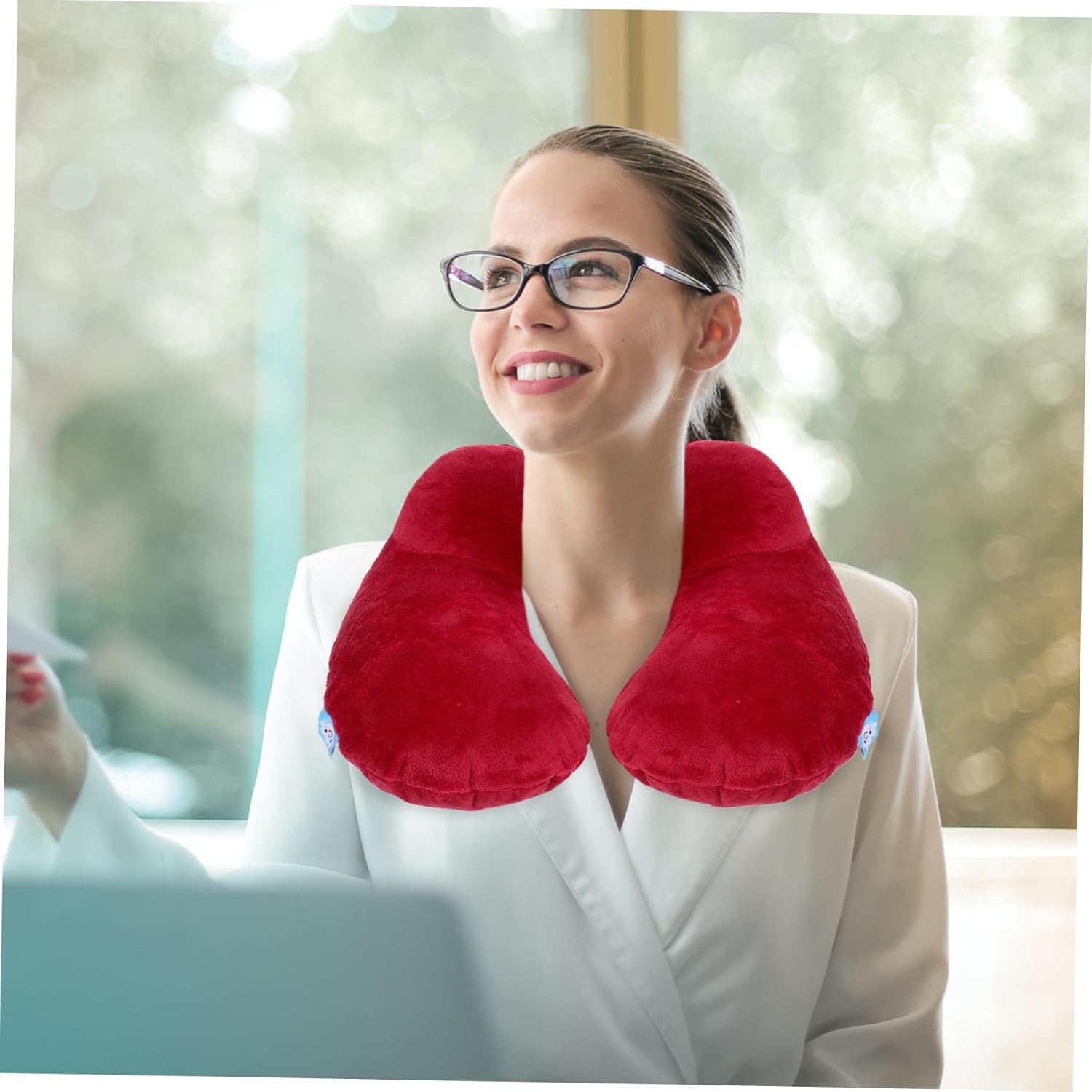 Firm Inflatable U-Shaped Neck Support Pillow for Ergonomic Travel Comfort