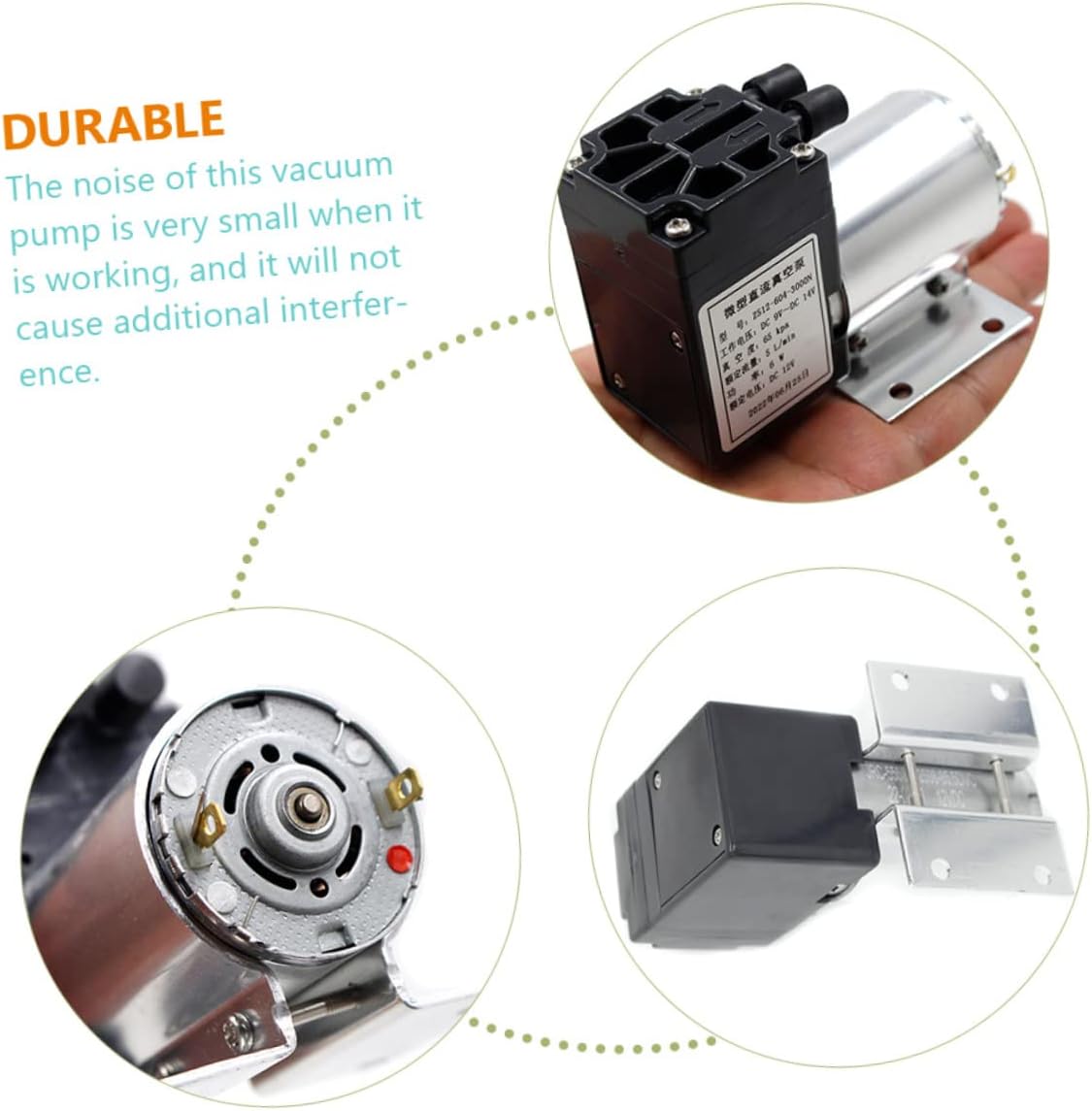 Size 25in Lightweight Electric Vacuum Pump for Camping and Home Use Quiet Operation