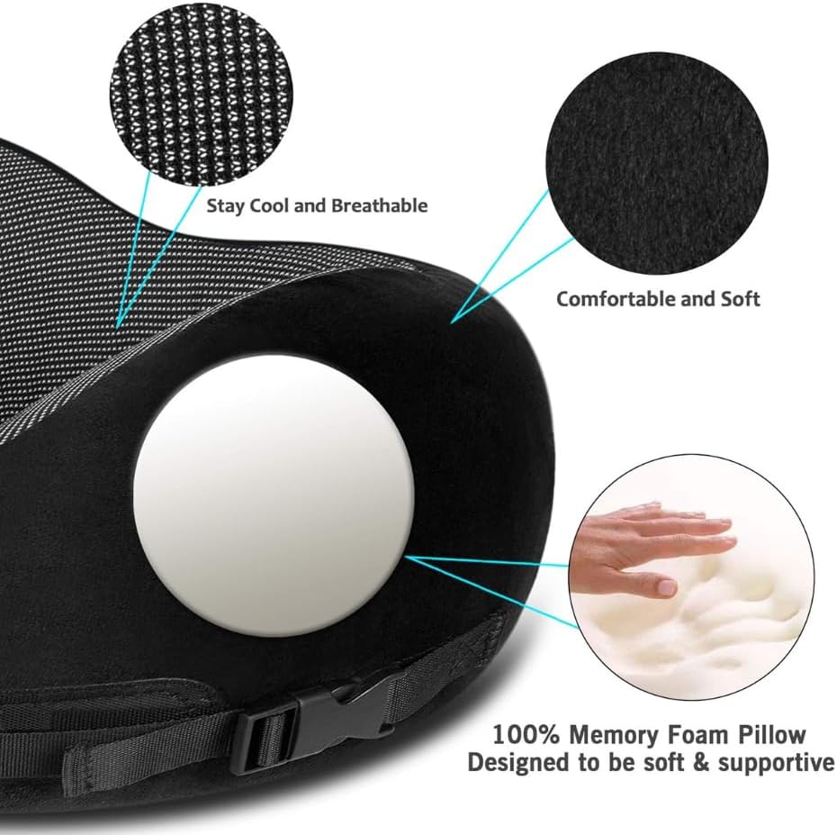 KIVIX 2025 Updated Travel Pillow for Airplanes - Neck Support and Comfort