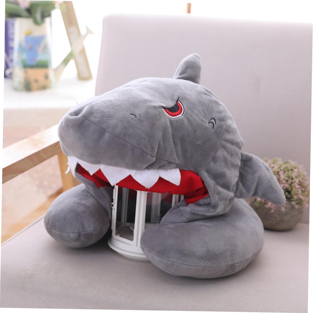 Shark Head Travel Pillow for Adults and Kids Unisex Perfect for Sleeping Wearing and Fun Parties