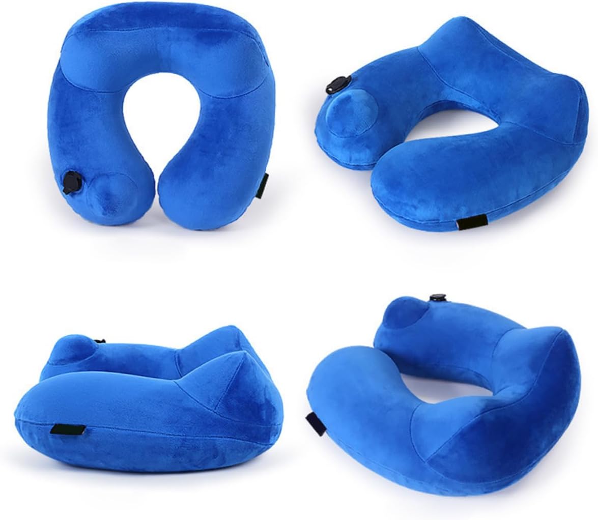 GLSTOY U-Shape Travel Pillow Ergonomic with Fast Inflatable Comfortable Neck Support Portable