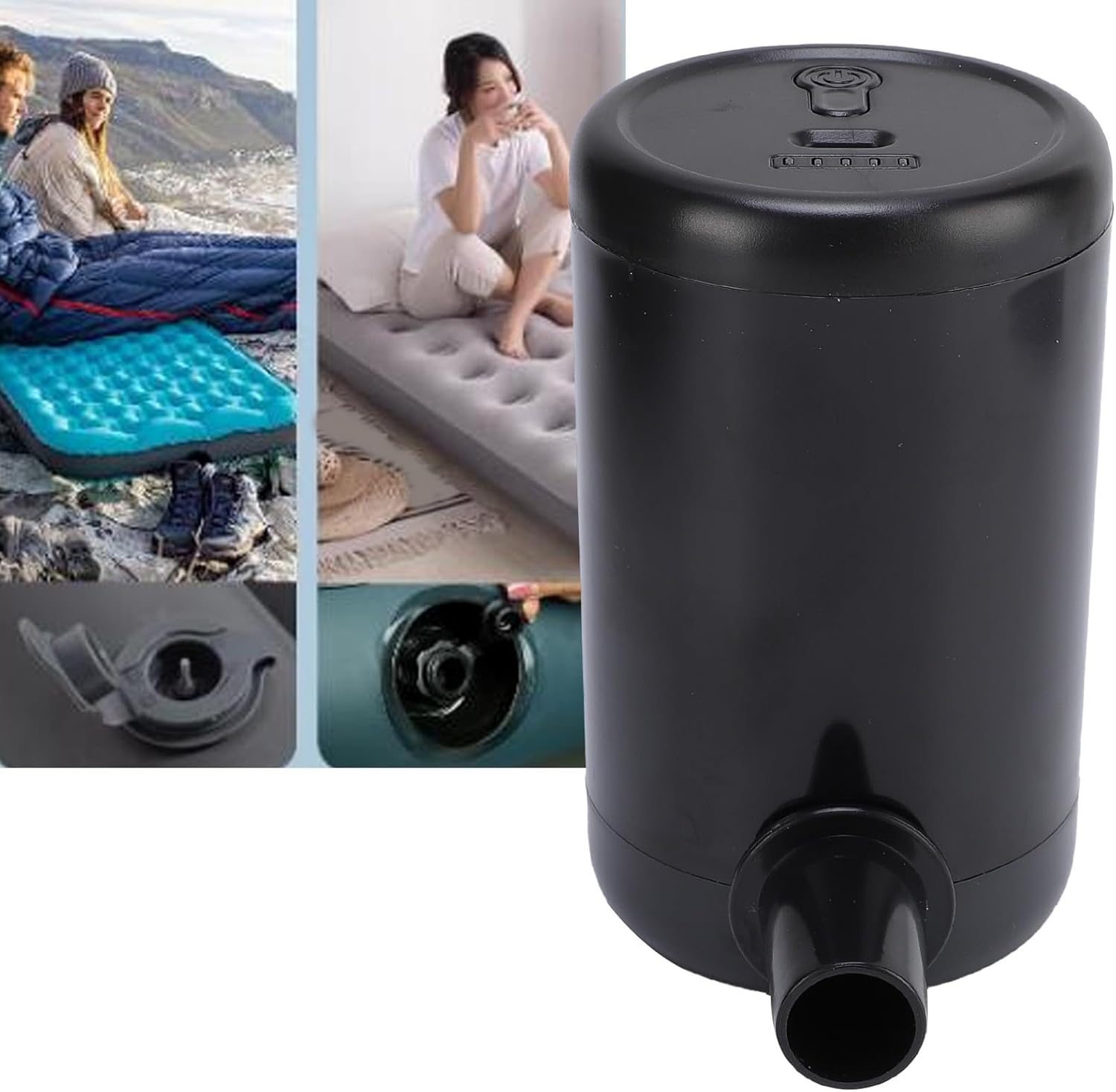TOPINCN Portable Cordless Air Pump 2 Nozzles USB Rechargeable for Mattresses Pools
