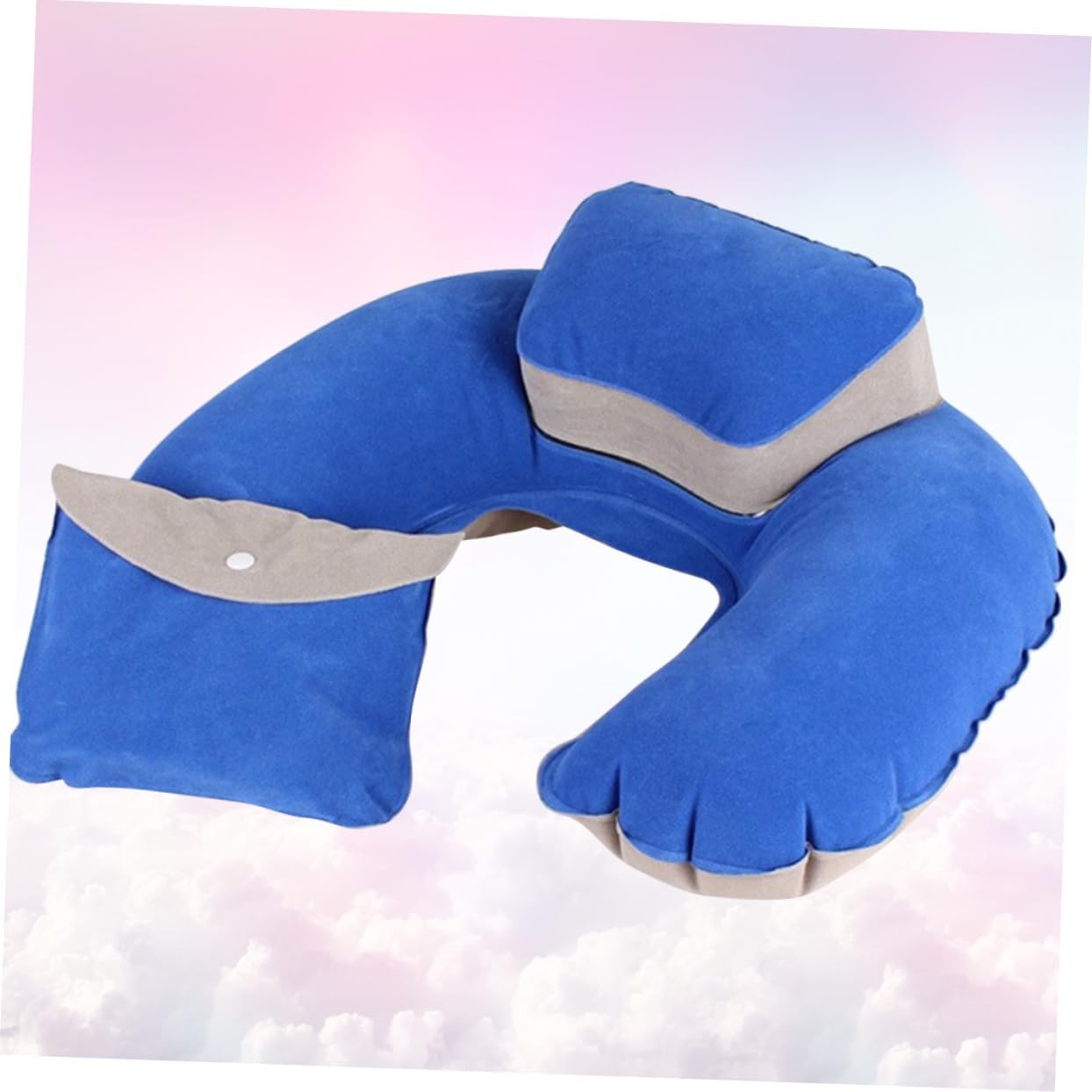 Romanisba Inflatable U-Shaped Travel Pillow With Earplugs For Neck Support Comfort